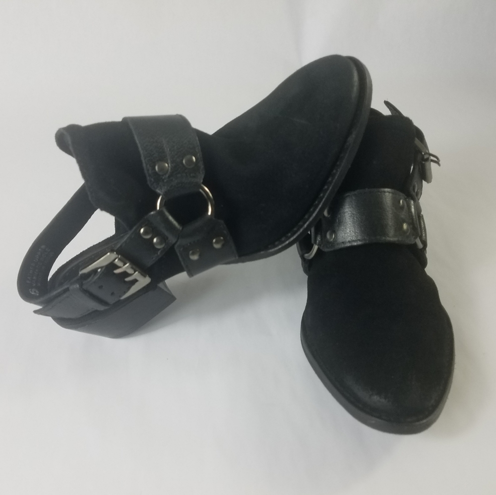 Splendid Black Slingback Suede Ankle Booties